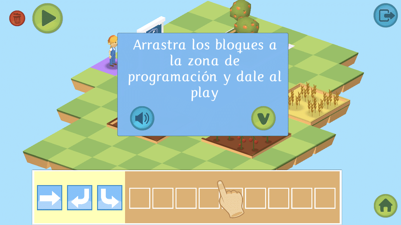 Educación a distancia para niños. Juego. Comienza a programar