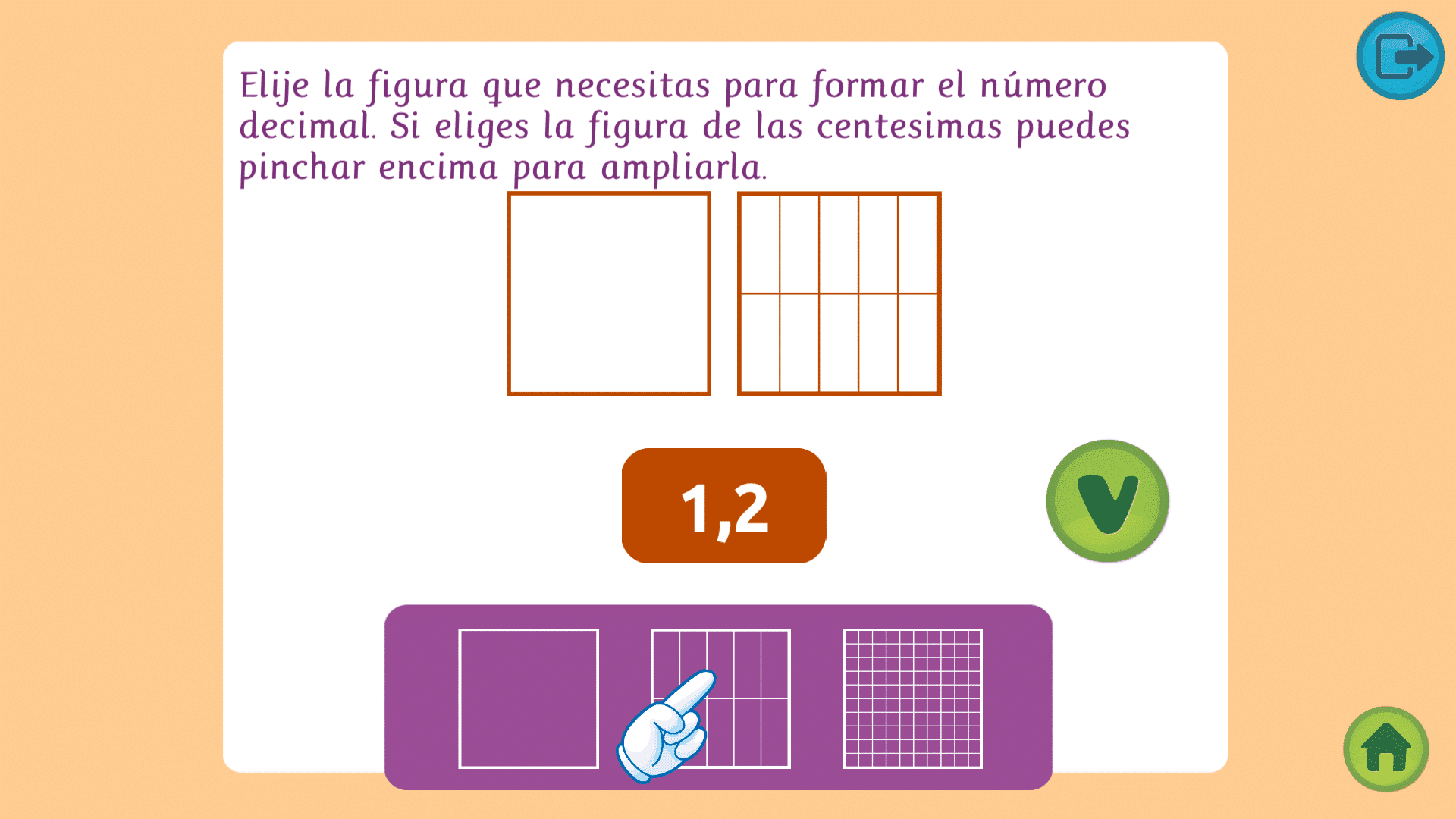 Números decimales primaria. Actividad rellenar